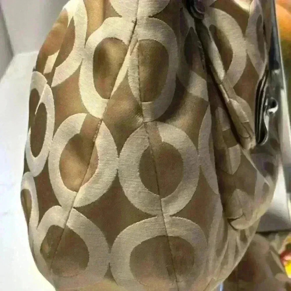Coach Kristin Op Art Sateen Zip Top Tote Shoulder Bag #16813 - Picture 13 of 16